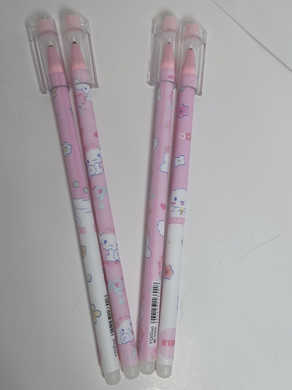 Sanrio Pink Cartoon Erasable Gel Pens Set - Pastel Pink